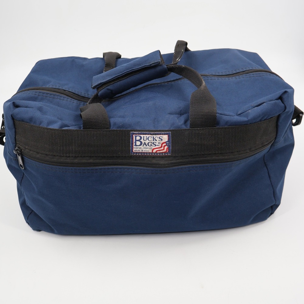 Buck's Bags Duffel Bag Unisex Medium Navy Blue Made in USA Canvas Utility Rugged